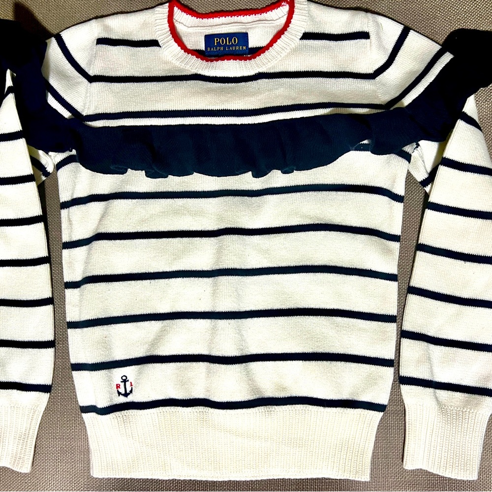 Polo Kids Nautical Striped Sweater Sz 7